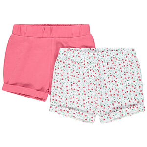 Lot de 2 shorts en coton uni/imprimé 