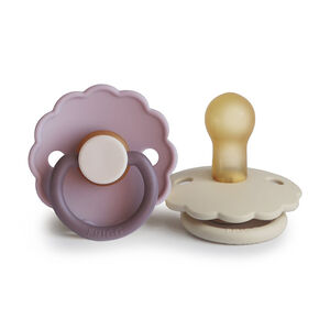 Lot de 2 sucettes latex T1 Daisy Bloom lavender haze/cream 