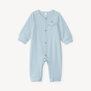 Combinaison longue bébé garçon en maille côtelée broderie robot 