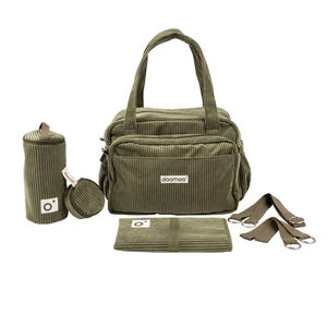 Sac de maternité Fluffy en velours côtelé vert kaki 