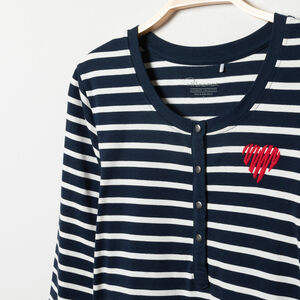 Chemise de nuit de grossesse et d'allaitement à rayures 