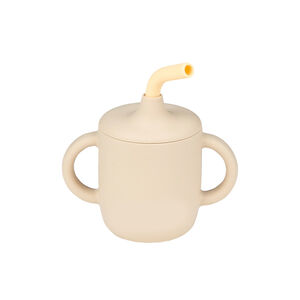 Gobelet d'apprentissage avec paille Sable/Vanille 