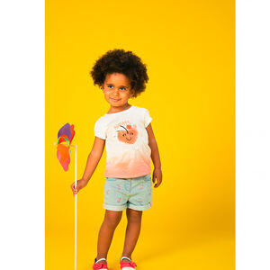 T-shirt manches courtes print fruit fantaisie pour bébé fille 