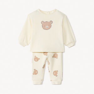 Ensemble jogging ourson en nid d'abeille pour bébé 
