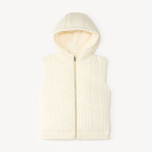Doudoune sans manches fille effet tricot fantaisie 