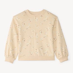 Sweat fille en molleton imprimé fantaisie 