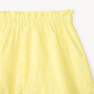 Ensemble uni débardeur + short en broderie anglaise pour fille 