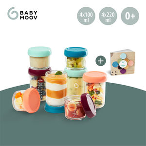 Set de 8 Babybols en verre 100ml et 220ml + recettes 