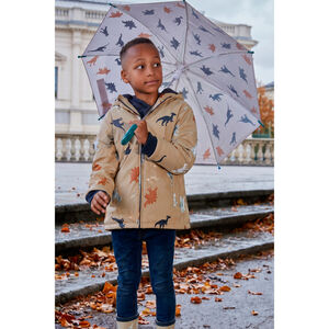 Parka de pluie garçon à capuche et couleurs changeantes 
