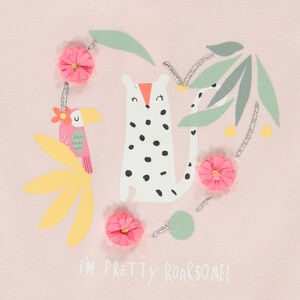 T-shirt manches courtes motif fleurs 3D pour bébé fille  