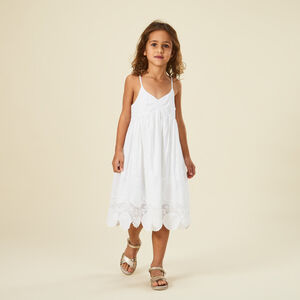 Robe de cérémonie avec broderie anglaise pour fille 