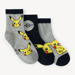 Lot de 3 paires de chaussettes garçon Pikachu Pokémon 