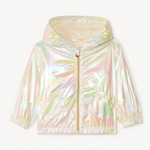 Coupe-vent en toile iridescente à capuche pour bébé fille 