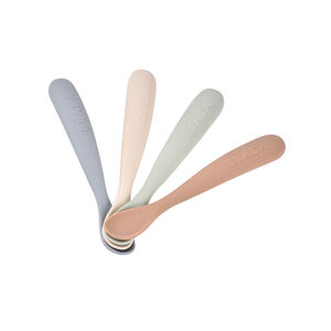 Lot de 4 cuillères en silicone 1er âge natural 