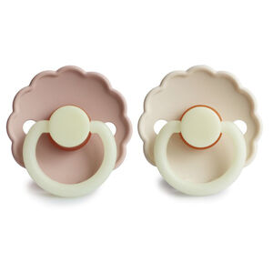 Lot de 2 sucettes Daisy Night latex T2 - Cream/Blush 