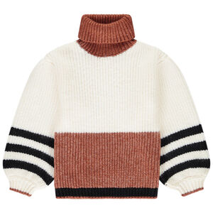 Pull en tricot chenille effet color block pour fille 