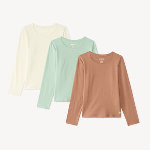 Lot de 3 t-shirts manches longues fille unis 