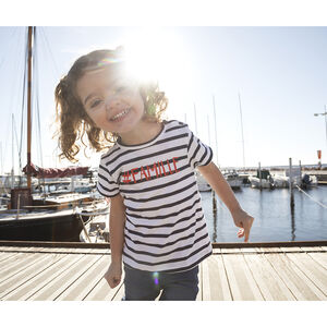 T-shirt mixte bébé manches courtes esprit marinière 
