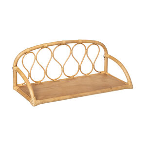 Étagère murale retro en rotin 