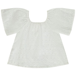 Top en broderie anglaise avec dos croisé pour fille 