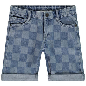 Bermuda en jean effet damier pour garçon 