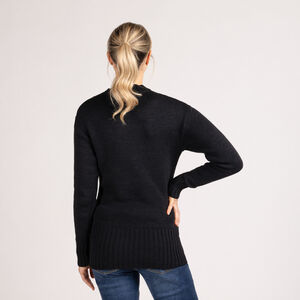 Pull en tricot uni avec boutons bijoux pour femme 