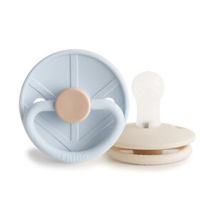 Lot de 2 sucettes en silicone Little Viking T1 powder blue/cream 