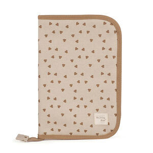 Protège carnet de santé imprimé cœurs Poppy cannelle 