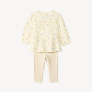 Ensemble bébé fille tunique imprimé fleurs et legging 