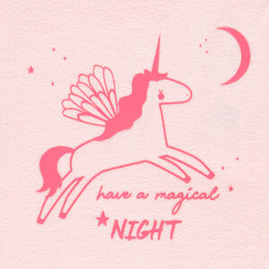 Pyjama en velours rose print licorne pour enfant fille 