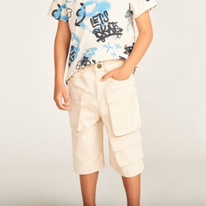Bermuda style cargo en twill pour garçon 