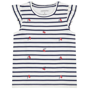 T-shirt manches courtes rayé et printé fille 