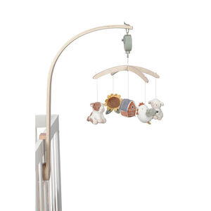 Mobile musical en bois avec 5 peluches Little Farm 