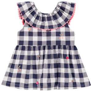 Tunique manches courtes à carreaux pour bébé fille 