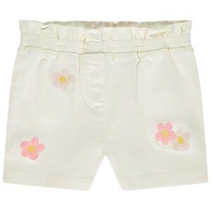 Short en jean avec fleurs brodées pour bébé fille 