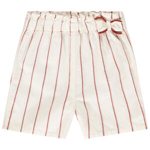 Short à rayures avec noeud à la taille pour bébé fille 