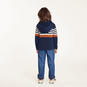 Gilet garçon à capuche en tricot 
