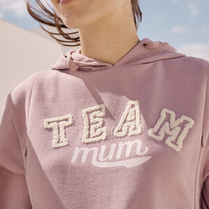 Sweat de grossesse et d'allaitement à zip et patchs bouclettes 