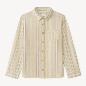 Chemise garçon manches longues à rayures verticales 
