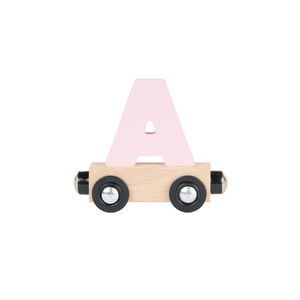Lettre "A" wagon en bois - rose 