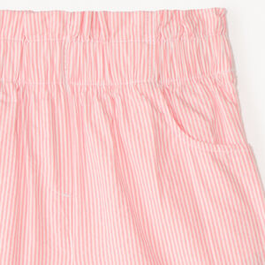 Short paperbag en toile rayée fille 
