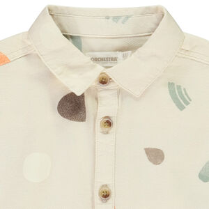 Chemise manches longues en toile imprimé arty pour garçon 