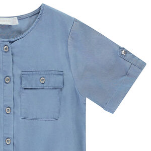 Combishort en sergé uni pour fille 