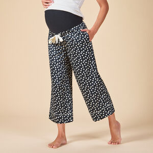 Pantalon de pyjama de grossesse en satin imprimé pois 