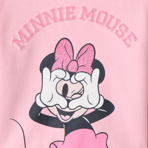 Sweat rose en molleton gratté Minnie Disney pour fille  