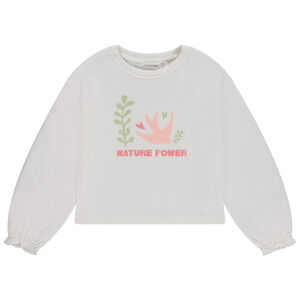 Sweat molleton court print hirondelle pour fille 