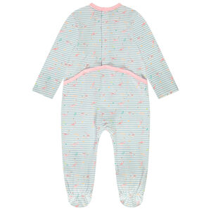 Lot de 3 dors-bien à manches longues imprimé flamants roses pour bébé fille 