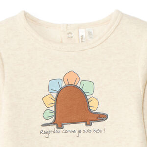 Dors-bien en velours dinosaure fantaisie pour bébé garçon avec ouvertures différentes selon l'âge  