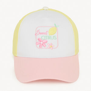 Casquette en twill effet color block broderie citron pour fille 