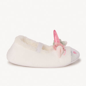 Chausson avec élastique et tête de licorne pour bébé fille 